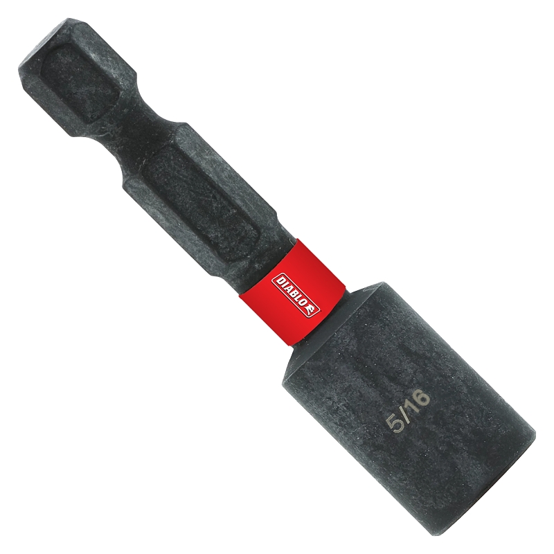 Diablo DNTSS516 Magnetic Nut Setter, 5/16 in Drive, 1-7/8 in L, 1/4 in L Shank, Hex Shank