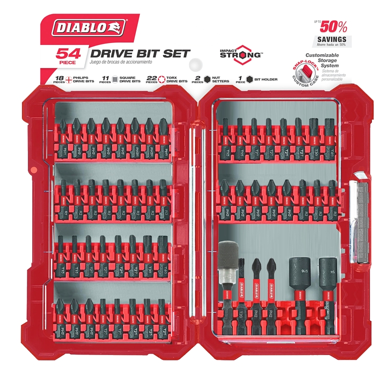 Diablo DSC-S54 Screwdriver Bit Set, 54-Piece, Coated