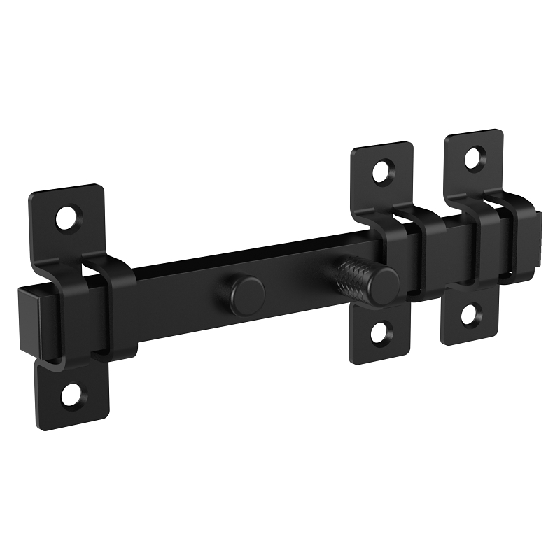 National Hardware N166-033 Industrial Gate Latch, 7-29/32 in L, 13/16 in W, 25/32 in Bolt Head, 1-3/8 in L Bolt, Black