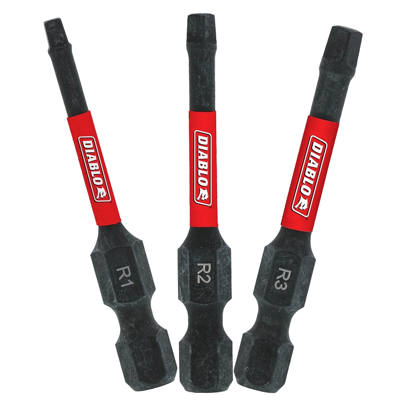 Diablo DSQV2-S3 Assorted Insert Drive Bit Set, 3-Piece, HSS, Black, Black Oxide