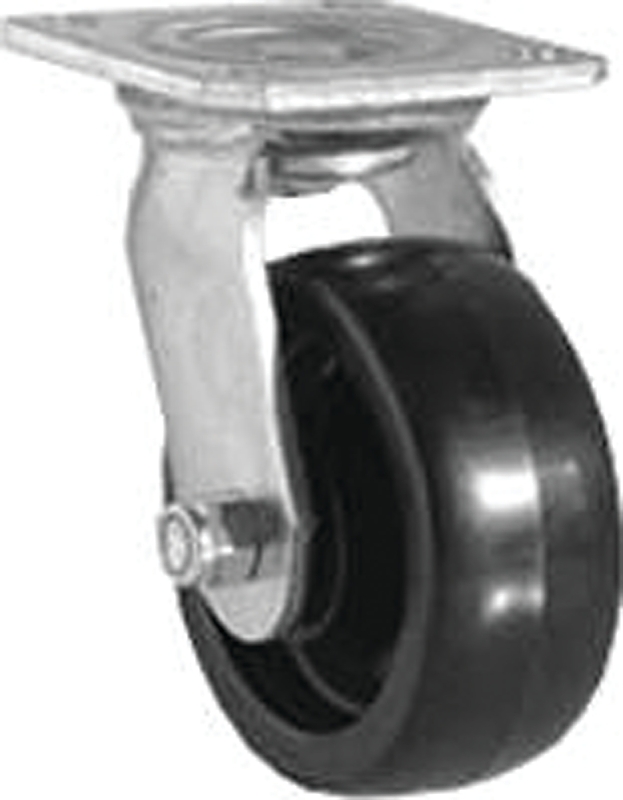 Shepherd Hardware 9388 Swivel Caster, 5 in Dia Wheel, 2 in W Wheel, Polypropylene Wheel, Gray, 500 lb