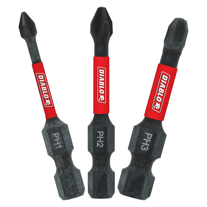 Diablo DPHV2-S3 Assorted Insert Drive Bit Set, 3-Piece, Black Oxide