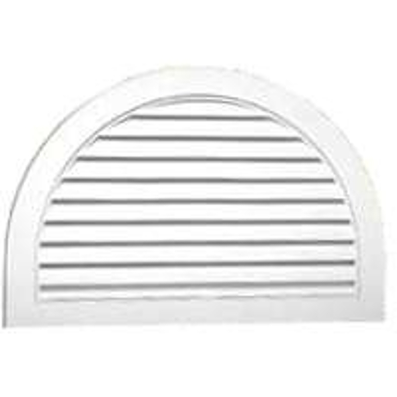 Duraflo 626095-00 Gable Vent, 34 in L, 23 in W, Half-Moon, Polypropylene, White