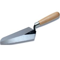 QLT 924-3 Gauging Trowel, 7 in L Blade, 3-3/8 in W Blade, Steel Blade, Hardwood Handle