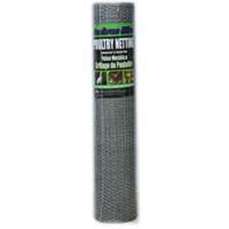 Jackson Wire 12 08 45 15 Avery Hex Netting, 150 ft L, 36 in W, 22 ga Gauge, Hexagonal Mesh, 1/2 in Mesh, Galvanized