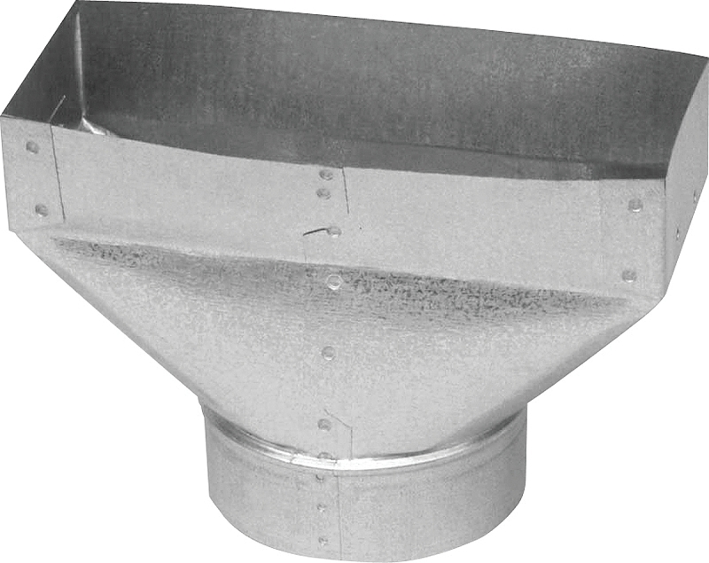 Imperial GV0705-C Wall Register Boot, 7-1/2 in L, 12 in W, 4 in H, 30 ga Gauge, Steel, Galvanized