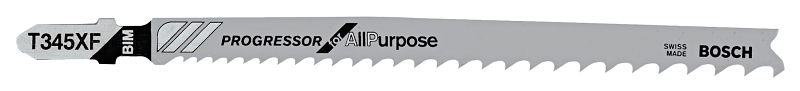 Bosch T345XF Jig Saw Blade, 0.39 in W, 5-1/4 in L, 5/10 TPI, HSS Cutting Edge