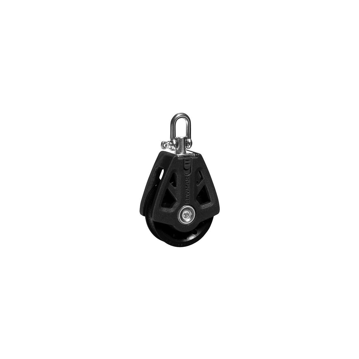 Lewmar 50MM Synchro Block, Single Black, 1/4â³ - 3/8â³ Line