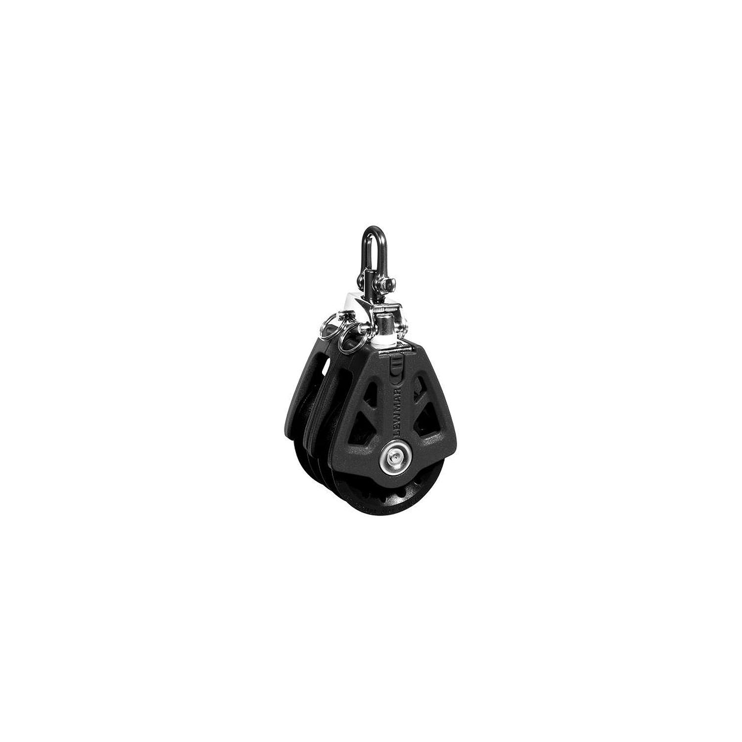 Lewmar 50MM Synchro Block, Synchro Block, Double Black, 1/4â³ - 3/8â³ Line