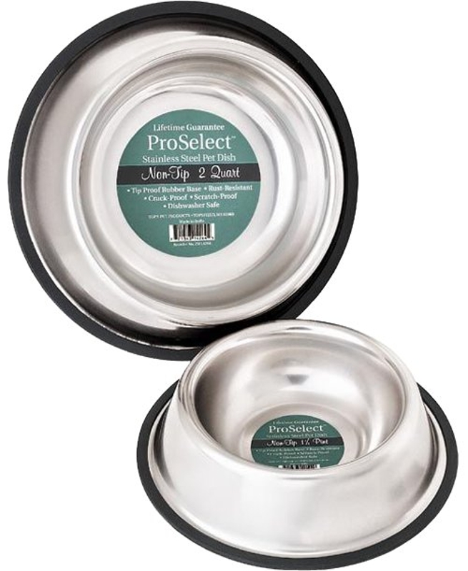 ProSelect ZW142 24/57624 Pet Feeding Dish, 24 oz Volume, Stainless Steel