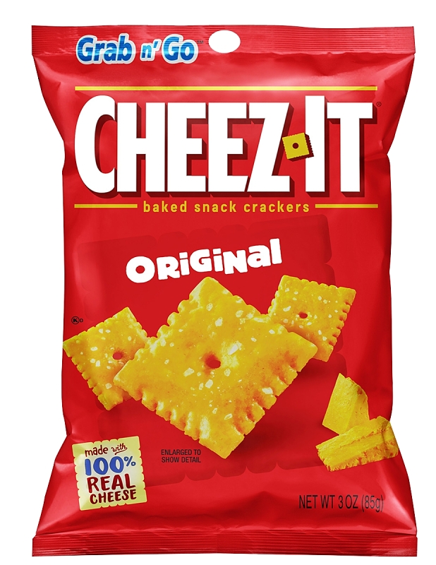 Cheez-It CHEEZIT36 Baked Snack Crackers, Cheese, 3 oz, Bag
