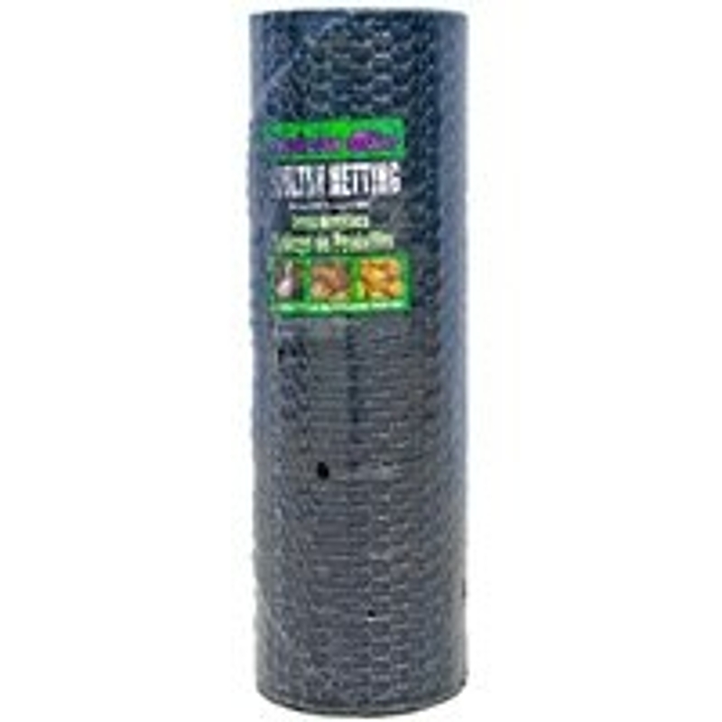 Jackson Wire 12 01 45 29 Poultry Hex Netting, 150 ft L, 36 in W, 20 ga Gauge, Hexagonal Mesh, 1 in Mesh, Galvanized
