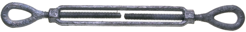 Baron 15-3/8X6 Turnbuckle, 1200 lb Working Load, 3/8 in Thread, Eye, Eye, 6 in L Take-Up, Steel