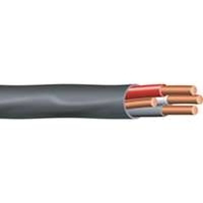 Romex 63950072 Sheathed Cable, 6 AWG Wire, 3-Conductor, 90 ft L, Copper Conductor, PVC Insulation, Nylon Sheath