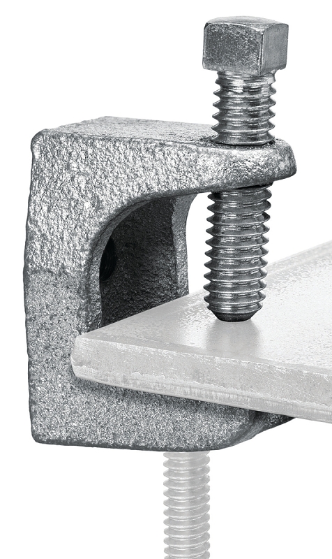 SuperStrut Z500-25 Beam Clamp, 29/32 in, Iron, Silver, Electro-Plated, Hanging, Rod Mounting