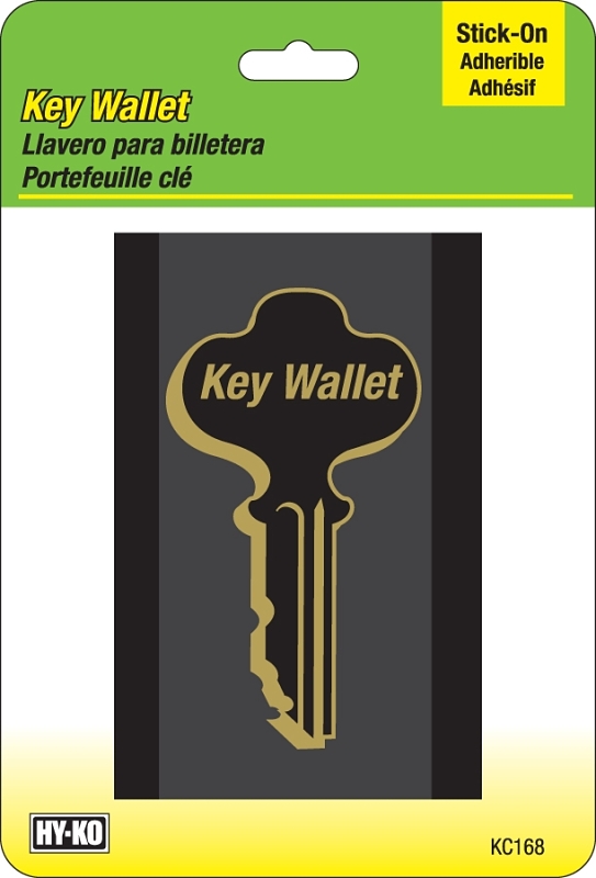 2GO KC168 Stick-On Key Wallet, Nylon, Black, 5 in H