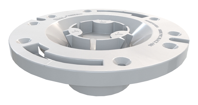 Oatey 43507 Closet Flange with Test Cap, 7 in Dia x 2.05 in H Dimensions, 3 in Connection, PVC, White, For: Most Toilets