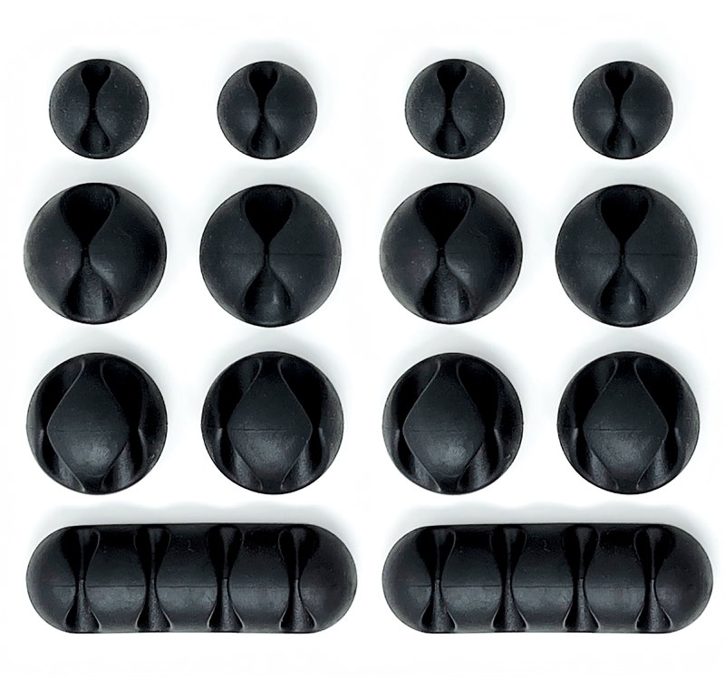 Wrap-It Storage 514-CLIPS-BL Cable Clip, Silicone, Black