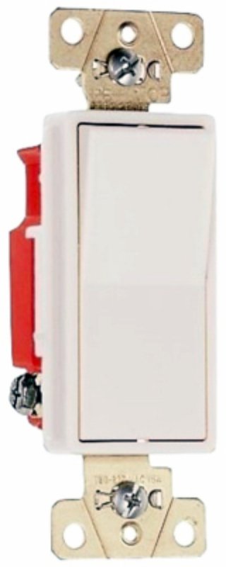 Pass & Seymour 2623LACC6 Decorator Switch, 20 A, 120/277 VAC, SPDT, Back Wire, Side Wire Terminal, Light Almond