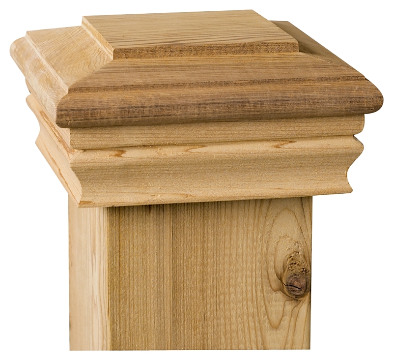 Maine Ornamental 72262 Post Cap, 4 in L, 4 in W, Cedar Wood, Cedar