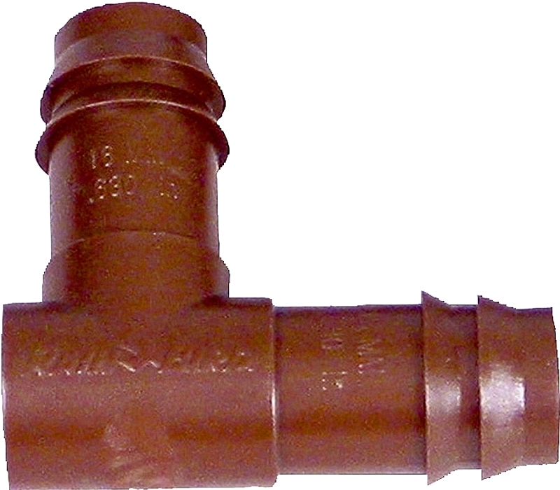 Rain Bird BE50/4PK Drip Irrigation Elbow, 1/2 in Connection, Barbed, Plastic, Brown