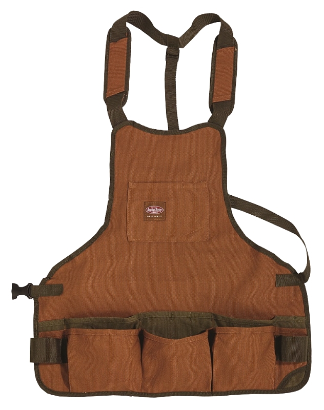 Bucket Boss 80200 Superbib Apron, 52 in Waist, Duckwear Canvas, Brown, 16-Pocket