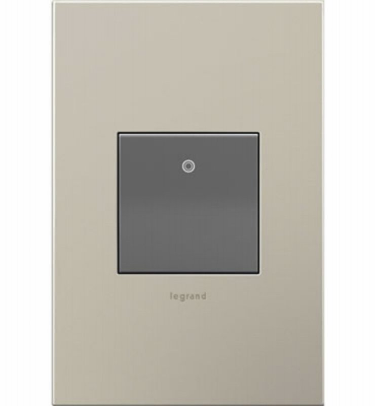 Pass & Seymour adorne ASPD1532M4 Decorator Paddle Switch, 15 A, 120 V, 3-Way, Back Wire Terminal, Magnesium
