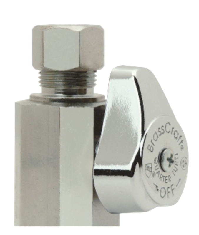 BrassCraft G2R12X CD Stop Valve, 1/2 x 3/8 in Connection, FIP x Compression, 125 psi Pressure, Manual Actuator