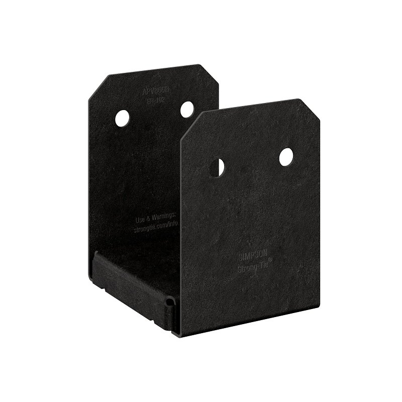 Simpson Strong-Tie Outdoor Accents APVB Series APVB66R Adjustable Post Base, 6 x 6 in Post, 12 ga Gauge, Steel, Black, Pack of 6