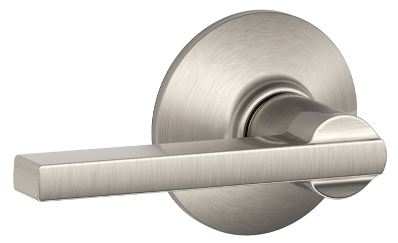 Schlage Latitude Series F10VLAT619 Passage Lever, Mechanical Lock, Satin Nickel, Lever Handle, Metal, Residential