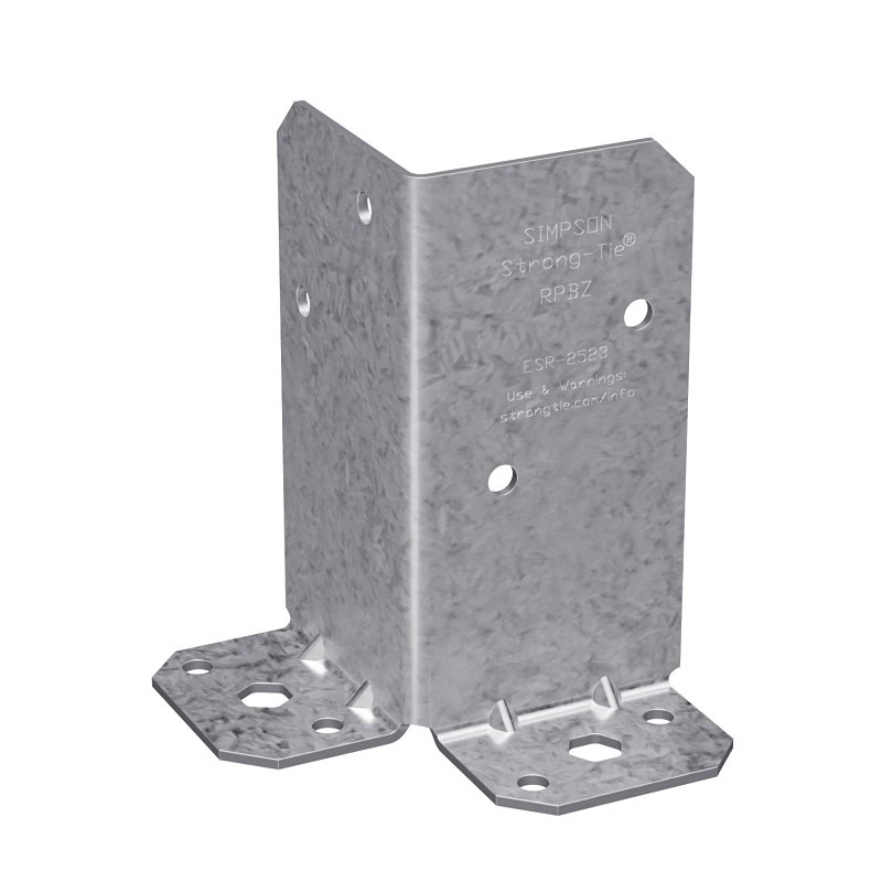 Simpson Strong-Tie RPBZ Retrofit Post Base, 4 x 6 in Post, 12 ga Gauge, Steel, ZMAX, Pack of 12