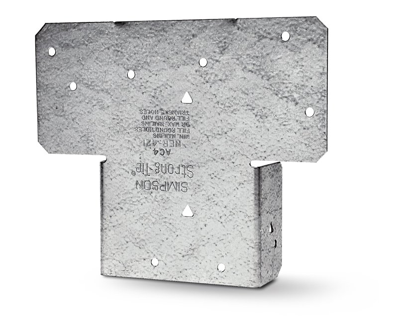 Simpson Strong-Tie AC Series AC4Z Post Cap, 4 x 4 in Post/Joist, Steel, ZMAX, Pack of 20