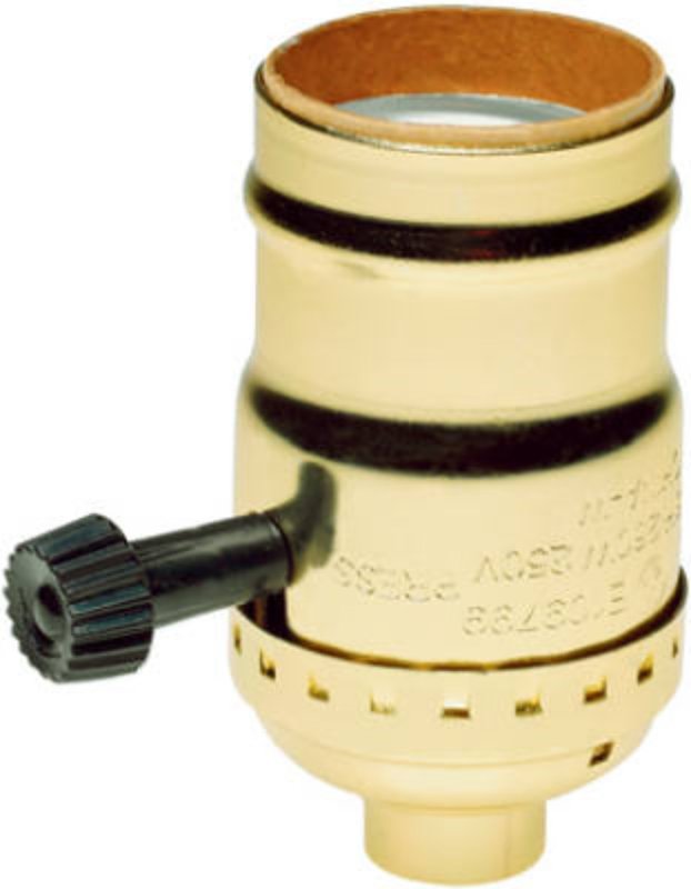 Legrand 7090PGCC10 Lamp Holder, 250 V, 250 W, Brass/Metal Housing Material