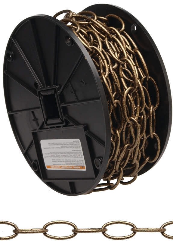 Campbell 072-0428N Decorator Chain, #4, 90 ft L, 70 lb Working Load, Metal, Zinc-Plated