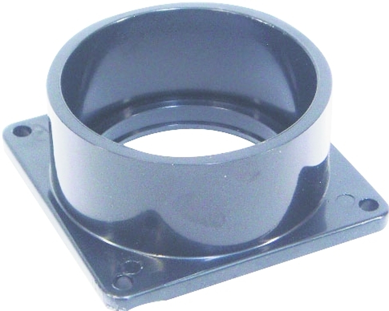 US Hardware RV-702B Socket with Flange, 3 in ID, Female Slip, ABS, Black