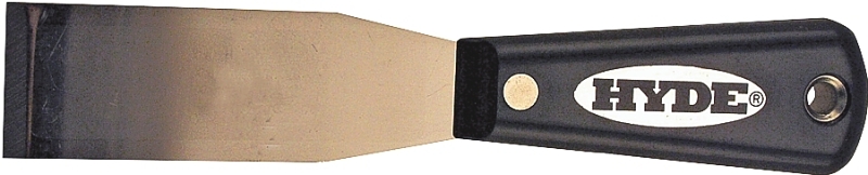Hyde Black & Silver Series 2200 Putty Knife, 1-5/16 in W Blade, HCS Blade, Nylon Handle