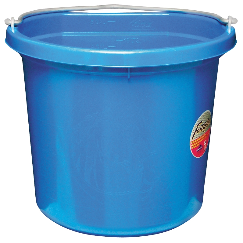 Fortex-Fortiflex FB-120 Series FB-120BL Bucket, 20 qt Volume, Polyethylene/Rubber, Blue