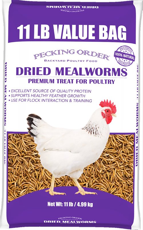 Pecking Order 009168-2 Dried Mealworm, Solid, 11 lb Bag