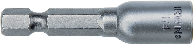 Irwin IWAF24314 Magnetic Nutsetter, 1/4 in Drive, Lobular Drive, 2-9/16 in L, 1/4 in L Shank, Hex Shank