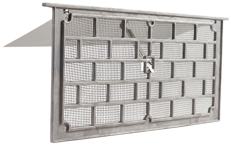 Master Flow LW1 Foundation Vent, 16 in W, 8 in H, 50 sq-in Net Free Ventilating Area, Grill Grill, Aluminum, Silver, Pack of 12