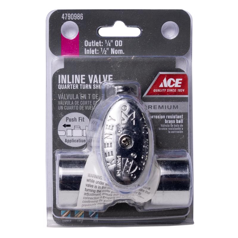 Ace Quick Lock 3/8 in. PTF in. X 3/8 in. PTC Brass Shut-Off Valve