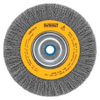 DEWALT HP DW4905 Wire Wheel Brush, 6 in Dia, 5/8 to 1/2 in Arbor/Shank, Crimped Bristle, 0.014 in Dia Bristle