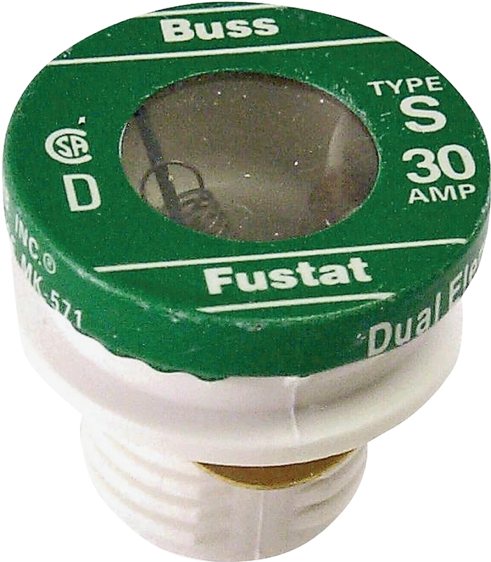 Bussmann S Series BP/S-6-1/4 Plug Fuse, 6.25 A, 125 V, 10 kA Interrupt, Plastic Body, S, Low Voltage, Time Delay Fuse
