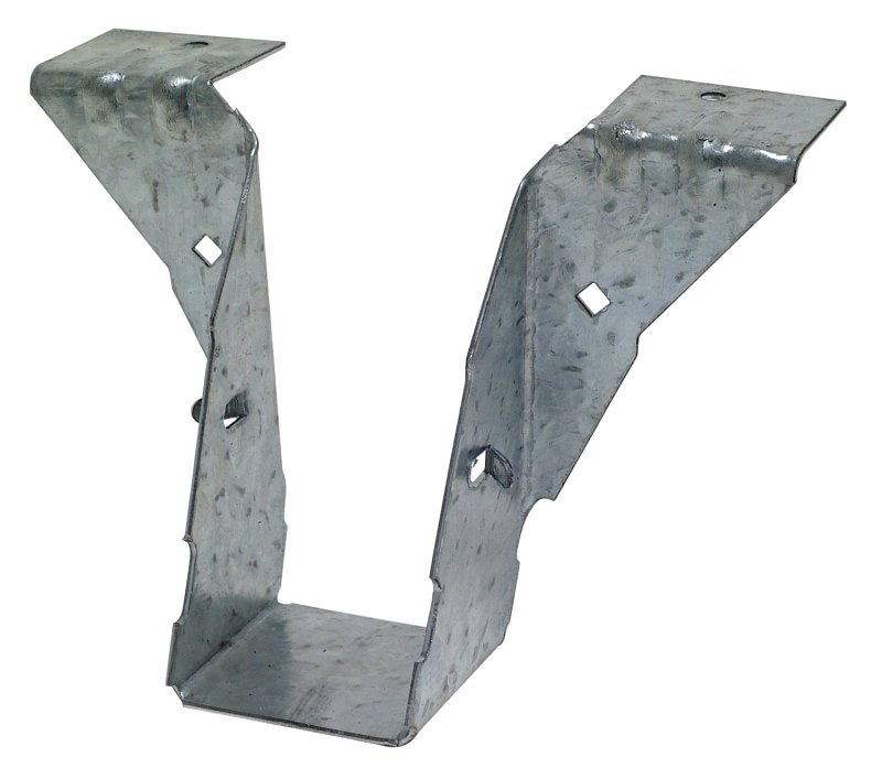 Simpson Strong-Tie PF Series PF24Z Post Frame Hanger, 5-3/8 in H, 1-1/2 in D, 1-9/16 in W, 2 x 4 in, Steel, ZMAX, Pack of 50