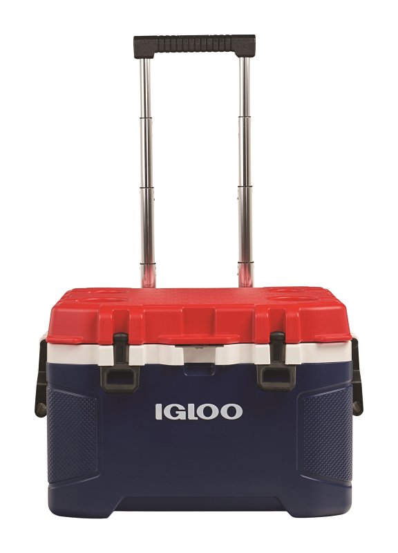 Igloo Trailmate Series 00035110 Roller Cooler, 52 qt Cooler, Plastic, Americana