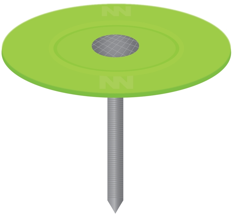 Stinger 0135053 Cap Nail, 1 in L, Flat Head, 12 ga Gauge, Plastic/Steel