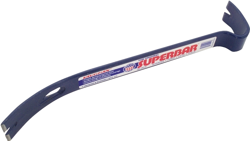 Vaughan B215 Pry Bar, 15 in L, Beveled Tip, Steel, Blue