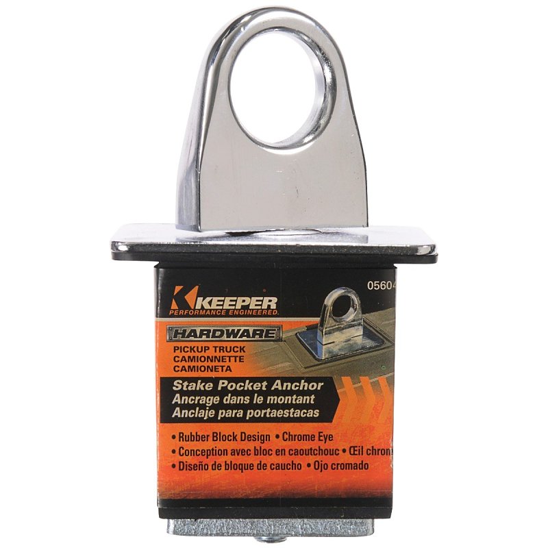 Keeper 05604 Anchor Point, Stake Pocket, Rubber, Chrome-Plated