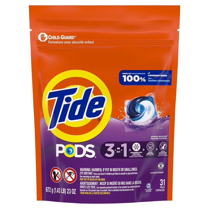 Tide PODS 16905772 Laundry Detergent Pack Pack, Liquid, Ocean Mist, Pack of 4