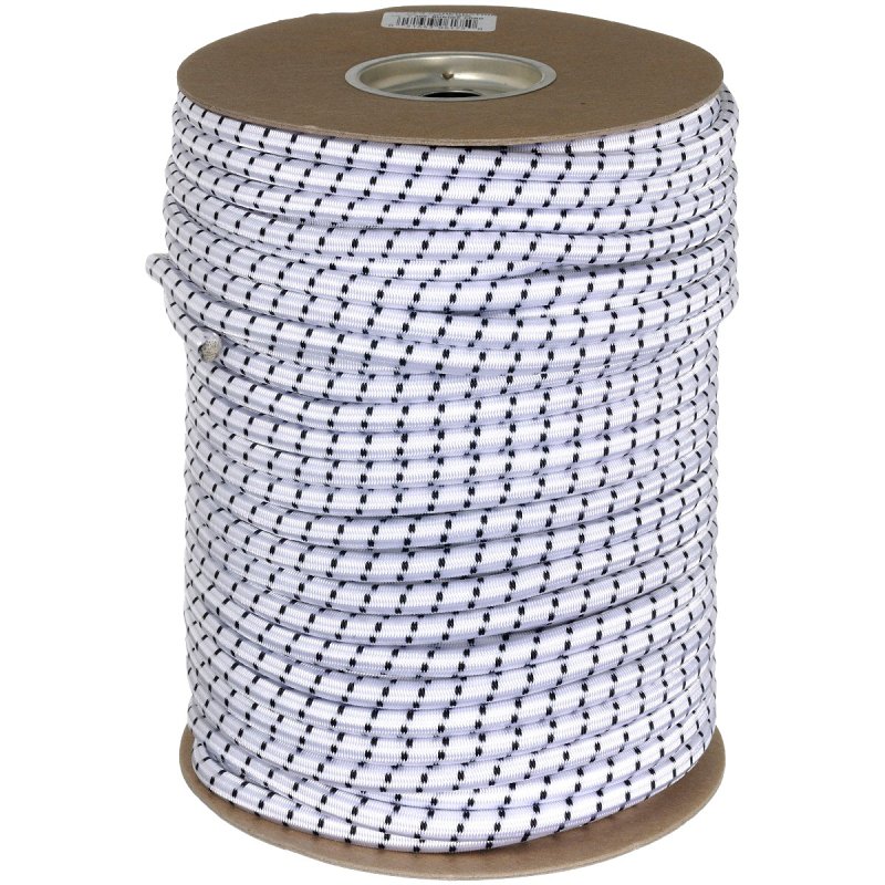 Keeper 06175 Bungee Cord, 3/8 in Dia, 300 ft L, Rubber, Black/White